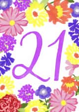 Classic Birthday Card - 21st - Pretty Florals created by Juniper and Rose Studio
