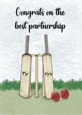 Fun Wedding Card - Congrats On The Best Partnership - Cricket created by Illustrations by Sammy