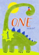 Cute 1st Birthday Card - One Today - Dinosaur created by Juniper and Rose Studio