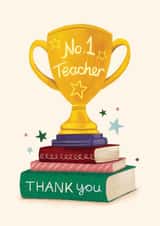 Classic Thank You Card - For Teacher - Trophy created by Debbie Daley Illustrations
