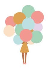 Cute birthday card for a special friend or girlfriend - Bunch Of Balloons created by Dicky Bird