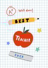 Fun Thank You Card - For Teacher - Apple created by Maddy Moon