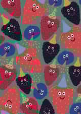 Cute Birthday Card - Berries - Party Hats created by GetRibbit