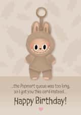 Cute Birthday Card - Labubu Doll - Got You A Card Instead created by Philippa Elizabeth Illustration