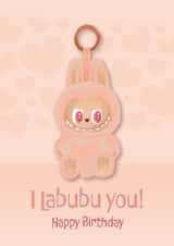Cute Birthday/Anniversary Card - Labubu Doll created by Philippa Elizabeth Illustration