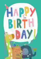 Cute Birthday Card - Animals - Giraffe created by Stripey Paper