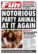 Personalised Birthday Photo Card created by Kyleigh Orlebar - Funny Birthday Card - Newspaper - Notorious Party Animal