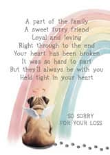 Heartfelt Sympathy Card - Pet Loss - Pug created by Giddy Kipper