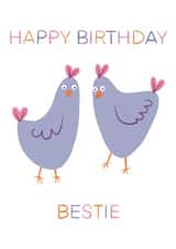 Fun Birthday Card - For Bestie - Hens created by @SarahPriceDesigns