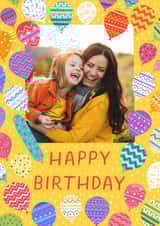 Personalised Birthday Photo Card created by Pear Tree Press - Classic Birthday Card - Colourful Balloons