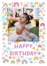 Personalised Birthday Photo Card created by Pear Tree Press - Cute Birthday Card - Rainbows