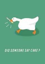 Cute Birthday Card - Goose - Cake created by Pilea Press