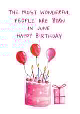 Pretty Birthday Card - June - Cake created by HCD Illustration