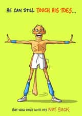 Funny Birthday Card - Touch Your Toes created by Bryony Jackson Walters