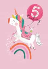 Cute Birthday Card - 5th - Unicorn created by Stripey Paper