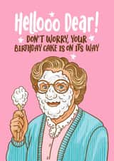 Funny Birthday Card - Mrs Doubtfire - Cake Frosting created by Atwood & Atwood