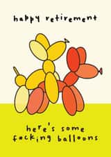 Cheeky Retirement Card - Balloon - Animals created by AbiGoLucky