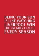 Liverpool Football Father's Day Card - From Son - Winning created by Pottsy Prints