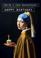 Funny Birthday Card - Girl With The Pearl Earring created by Shower Thoughts