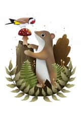 Cute Birthday Card - Squirrel - Woodland created by Ellis Woolley