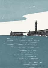 Father’s Day - thank you - ocean - seaside - Yorkshire coast - Whitby - for dad created by Carrie Lyall Printmaker