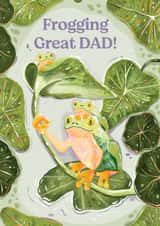 Cute Father's Day Card - Frogging Great Dad - Pun created by Anna Cheng Design & Print