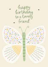 Cute Birthday Card - For Friend - Floral Butterfly created by Fliss Muir