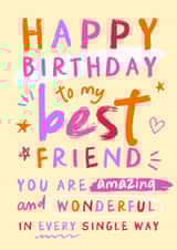 Cute Birthday Card - For Best Friend - You Are Amazing created by Chipper Prints