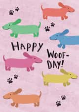 Cute Birthday Card - Dachshunds - Happy Woof-Day! created by Philippa Kemp