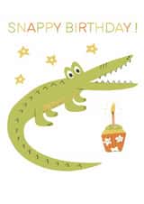 Cute Birthday Card - Snappy - Crocodile created by @SarahPriceDesigns