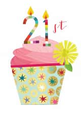 Classic Birthday Card - 21st - Colourful Cupcake created by Kali Stileman