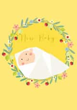 Cute New Baby Card - Floral Wreath created by Kali Stileman
