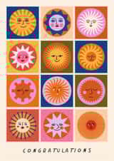 Arty Congratulations Card - Sunshines - Colourful created by Sad Girl Illustration