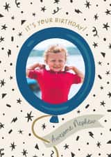 Personalised Birthday Photo Card created by The Pattern Press - Classic Birthday Card - Awesome Nephew - Balloon