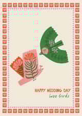 Classic Wedding Card - Happy Wedding Day - Love Birds created by Moonshine Prints