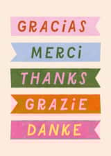 Classic Thank You Card - Colourful Languages created by Studio Mads