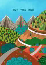 Classic Father's Day/Birthday Card - Love Dad - Mountains created by Pear Tree Press