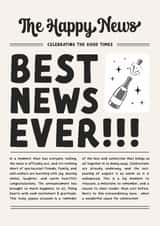 Classic New Job/Congratulations Card - Best News Ever! - Newspaper created by Kreate Paper Co.
