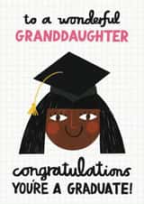 Cute Graduation Card - Wonderful Granddaughter created by Alice Mole Illustration