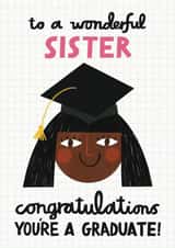 Cute Graduation Card - Wonderful Sister created by Alice Mole Illustration