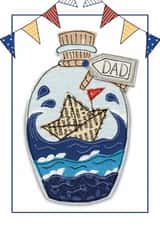 Ship in a bottle card for Dad. Perfect for birthdays or Father’s Day. created by Spells and Spindles