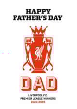 Classic Father's Day Card - Liverpool FC - Premier League Winners created by Percy & Pearl