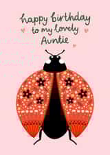 Pretty Birthday Card - For Auntie - Floral Ladybird created by Fliss Muir