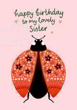 Pretty Birthday Card - For Sister - Floral Ladybird created by Fliss Muir