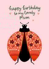 Pretty Birthday Card - For Mum - Floral Ladybird created by Fliss Muir