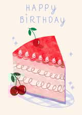 Classic Birthday Card - Cherry Cake created by Carole Hillman