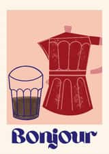 Arty Just Because Card - Coffee - Bonjour created by Carole Hillman