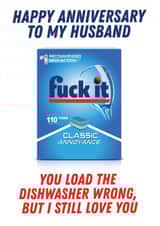 Funny Anniversary Card - For Husband - Dishwasher Wrong created by Kyleigh Orlebar