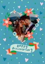Personalised Anniversary Photo Card created by Sticky Tape Kate - Fun Anniversary Card - Flowers - Hearts