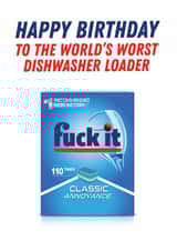 Cheeky Birthday Card - World's Worst Dishwaher Loader - For Him created by Kyleigh Orlebar